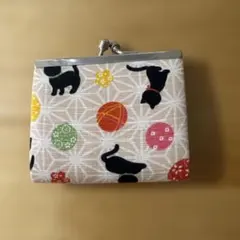 がま口コインケース猫柄