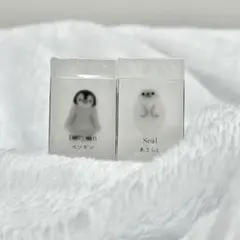 氷漬けになったいきもの消しゴム　おおきないきもの　ペンギン　アザラシ