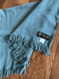 Burraf 青緑色 ストール フリンジ付き