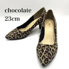 chocolate チョコレートレオパード柄ハイヒールパンプス 23cm