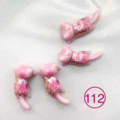 【mya様専用】和猫レジン 和花春桜とびつきピンク猫2ペア4匹セット（112）