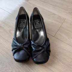 CLUB DE SAKI リボン付き 黒パンプス