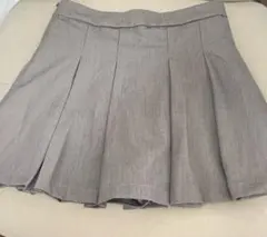 shein グレー プリーツ ミニスカート インパン付き