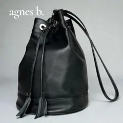 agnes b. アニエスべー レザー巾着バッグ ブラック