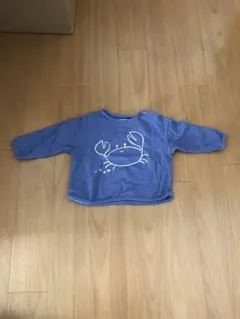 zara　カニイラスト ブルー長袖Tシャツ