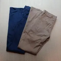 値下げ‼️　美品　GLAZOS 長ズボン 160 ネイビー・ベージュ 2本セット