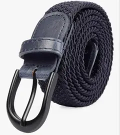 新品⭐️メッシュベルト Lサイズ 編みベルト ネイビー　カジュアル ビジネス