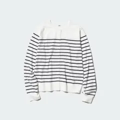 ユニクロ　UVカットボーダークルーネックカーディガン