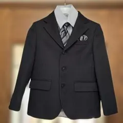 ダークグレー ストライプ キッズ　スーツセット 120