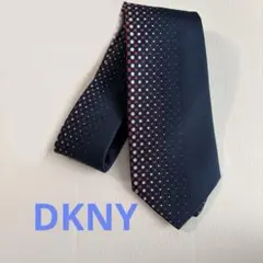 DKNY ネクタイ ネイビー系 ドット柄