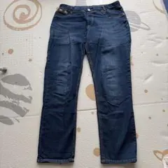 ストレートデニム　ウエストゴム