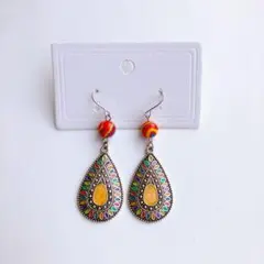 【h6】ハンドメイド ピアス 天然石 シルバー しずく