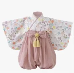 花柄着物風ベビー服セット 70cm