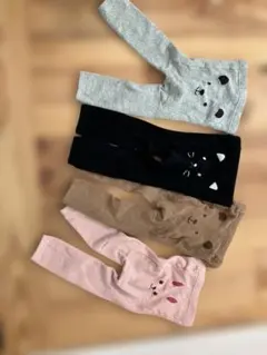 UNIQLO ベビーレギンス4点セット　80サイズ　グレーブラックブラウンピンク