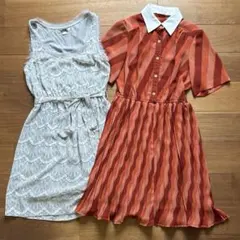 夏ワンピース 2点セット フォーエバー21&ヴィンテージ　低身長にもオススメのサムネイル