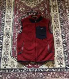 Patagonia パタゴニア フリースベスト M レッド ネイビー シンチラ系