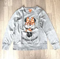 ミニーマウス プリント トレーナー グレー