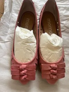 momon. ピンク リボン フラットシューズ 23.5cm