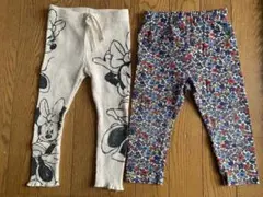 ミニー・マウスプリントと花柄スパッツセット