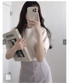 GRL グレイル パフスリープニットトップス アイボリー