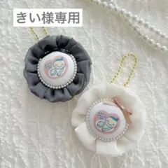 【きい様専用】裏面ツイード生地　マタニティロゼット　マタニティキーホルダー