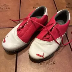 PUMA ゴルフシューズ 赤/白 スパイク付きのサムネイル