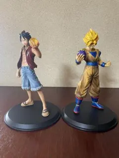 ドラゴンボール改 ワンピース 組立式DXコラボフィギュア ルフィ悟空2体セット