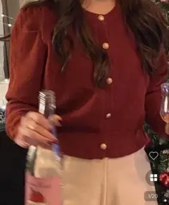 NUGU VISCO着用 ワインレッドカーディガン