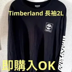 【大人気】ティンバーランド ロンT バックプリント 袖ロゴ 黒 Tシャツ即日発送