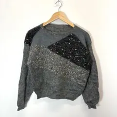 80's~90's/vintage/ニット セーター/グレー/モード/y2k