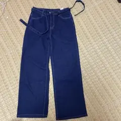 ダークブルー ワイドレッグデニム Lサイズ
