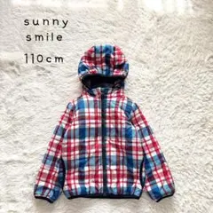 【Sunny Smile】中綿ジャンパー　フード　チェック柄　110cm