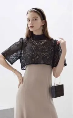 Dorrydoll 3wayレースボレロ＆マーメイドドレスブラック×ベージュ