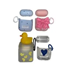 AirPodsケース 4点セット ドット リボン ハート