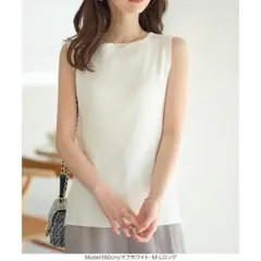 神戸レタス　[ 選べる2タイプ ] ボートネックノースリーブニット　ホワイト