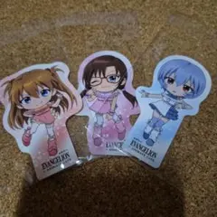 エヴァ　アニカフェ　ステッカー　レイ、アスカ、マリ