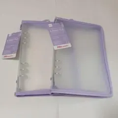 DAISO　6リングファイル　パープル★A5 【2個セット】★人気★内ポケット付