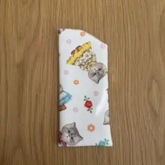 ハンドメイド　猫柄メガネケース