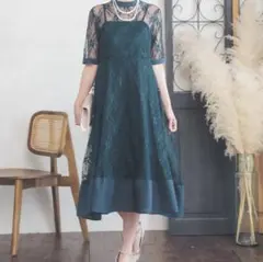 結婚式　お呼ばれドレス　グリーン　Mサイズ　即購入可能