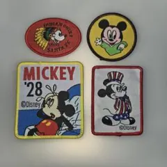 ミッキーマウス刺繍ワッペン4点セット