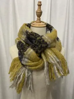 マフラー フリンジ チェック柄 ストール【値下げ不可】