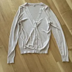 UNIQLO ライトVネックカーディガン L ライトグレー　さらさら