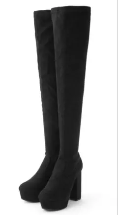 GRL ニーハイブーツ 24cm 厚底 太ヒール ストレッチ ロングブーツ