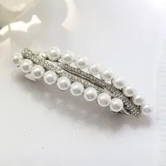 パール　バレッタ　卒業式　入学式　セレモニー