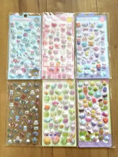 ぷっくり　3Dシール　ぷくぷくシール　6枚セット