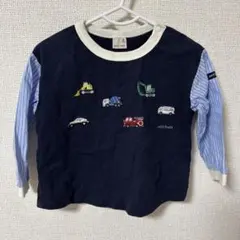 プティマイン 車刺繍 長袖Tシャツ　90cm