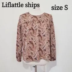 Liflattie ships　長袖ブラウス　Sサイズ　ブラウン系　ペイズリーのサムネイル