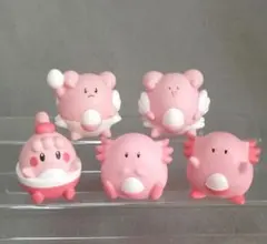 ピンプク ラッキー ハピナス等 5体 初期進化 ポケモンキッズ指人形