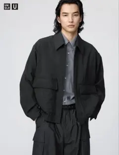 UNIQLO U ショートブルゾン ブラック Ｌ