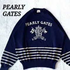 人気 パーリーゲイツ ニット セーター ウール ビッグロゴ ゴルフ